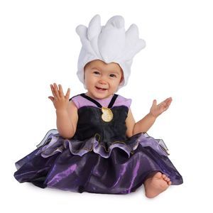 Disney Store Ursula Costume Bodysuit for Baby w/ Wig The Little Mermaid, 18-24 M